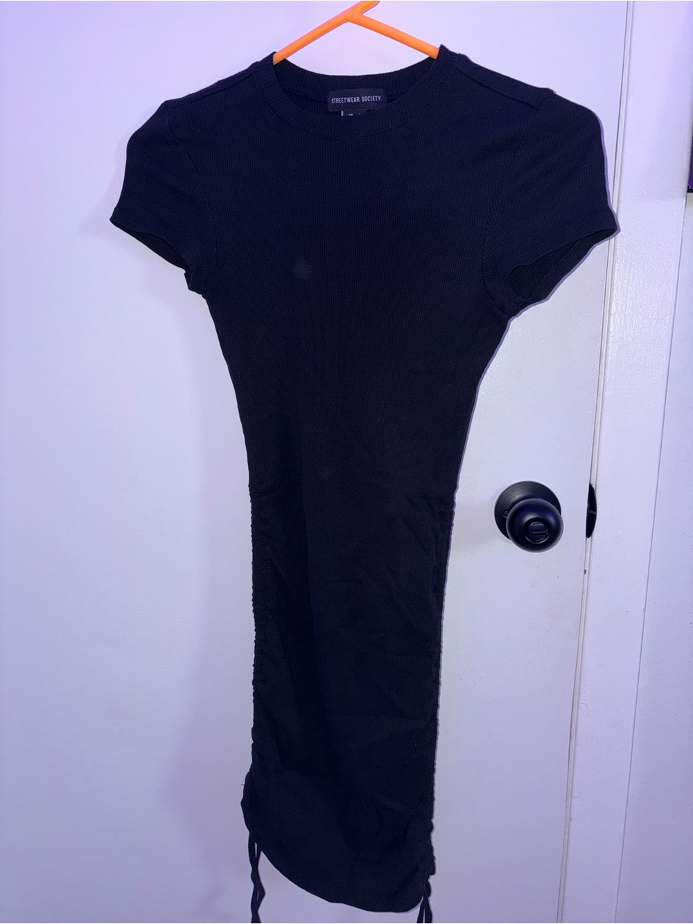 Streetwear Society Black Ribbed Bodycon Dress